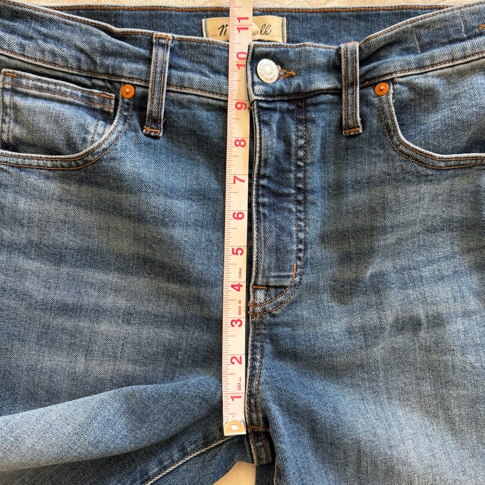 Madewell Midrise Stovepipe Denim Jeans Frayed Raw Hem Size 30 waist 30.5 Inseam - Picture 9 of 12